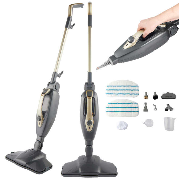 Beldray 14 in 1 Steam Cleaner –  Flexi-Hinge, Titanium, 1300W