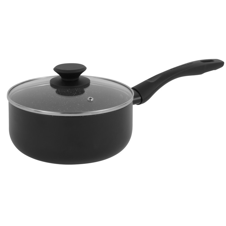 Progress Marble Ceramic 16 cm Non-Stick Saucepan with Lid, PFAS-Free