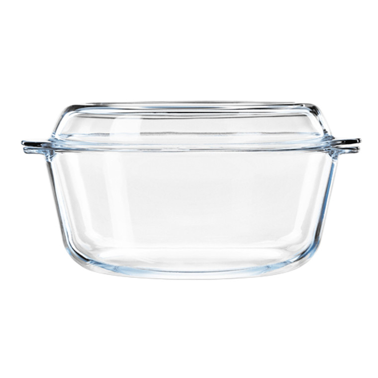 Royal VKB Round Glass Casserole with Lid, 2.5 Litre