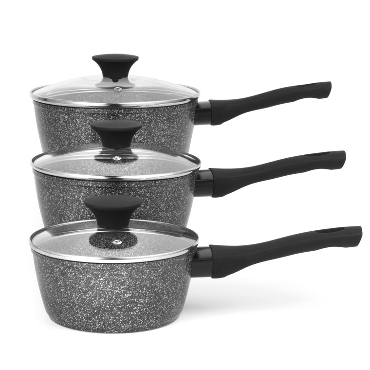 Salter Megastone 3-Piece Saucepan Set