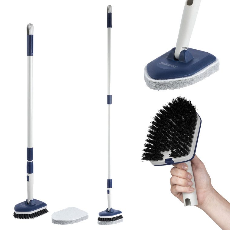 Beldray Deep Clean 2 in 1 Tub and Scrub Brush – Extendable Handle, Pointed Edge