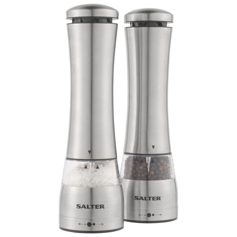 Salter Electric Salt & Pepper Mill Set - Stainless Steel