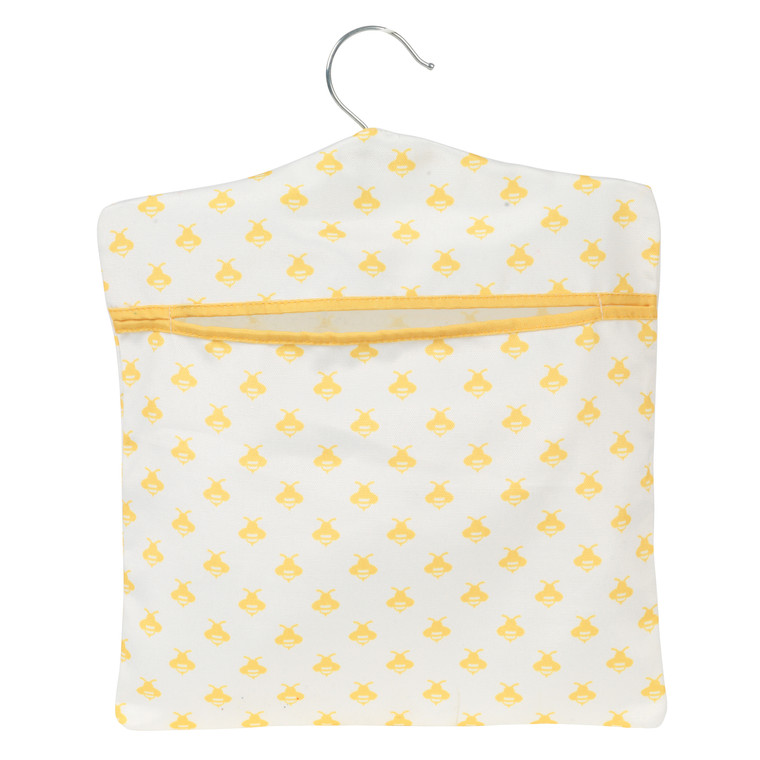 Kleeneze Busy Bee Peg Bag, Holds Up to 50 Pegs, Yellow/White