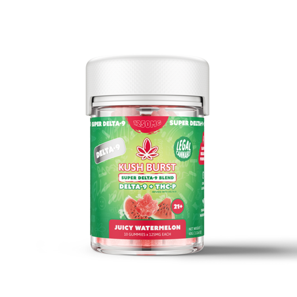 Delta-9 Super Blend Gummies + THC-P - Juicy Watermelon (10/PK) | Kush Burst | 1250mg