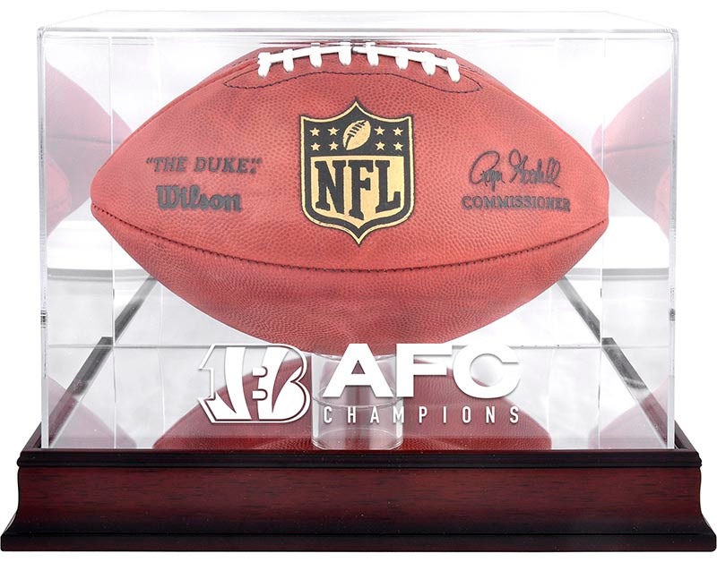 Shop Cincinnati Bengals Authentic Mahogany Football AFC Logo Display