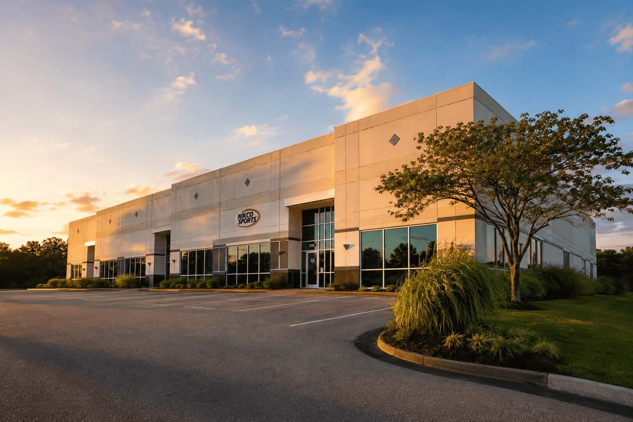 Nikco Sports headquarters in Chesterfield, Missouri at sunset