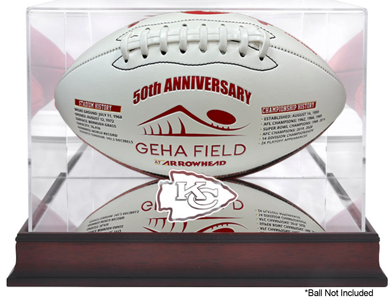 Kansas City Chiefs Logo Mahogany Football Display Case