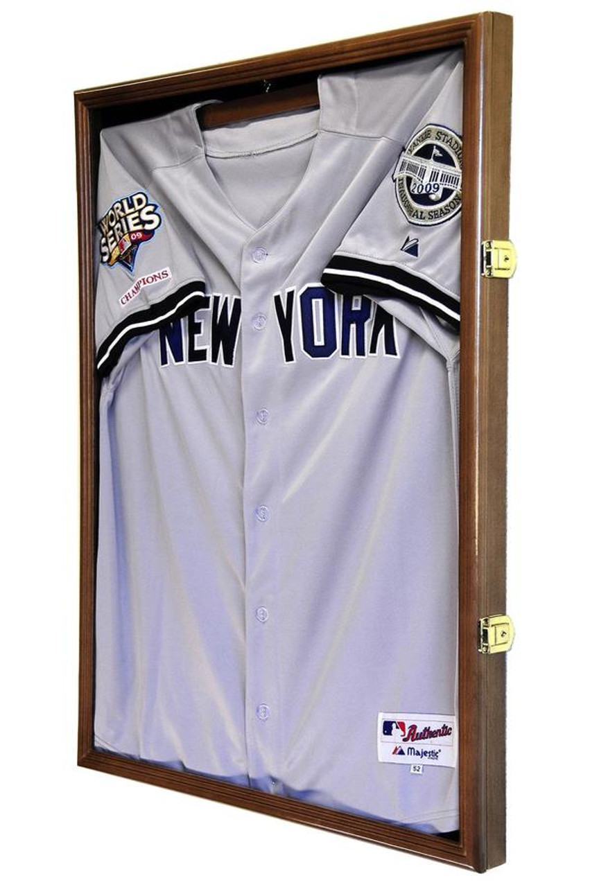 Jersey Display Case Frame,Acrylic Wood Memory Shadow Box W/Hanger,UV  Protection