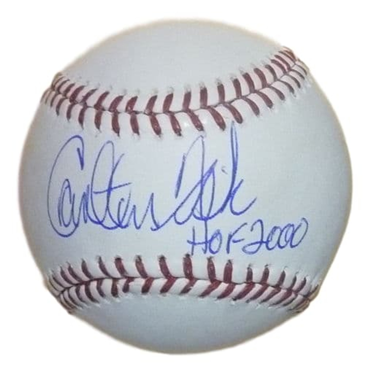 Carlton Fisk Autographed Oml Baseball W Hof 2000 Chicago White Sox