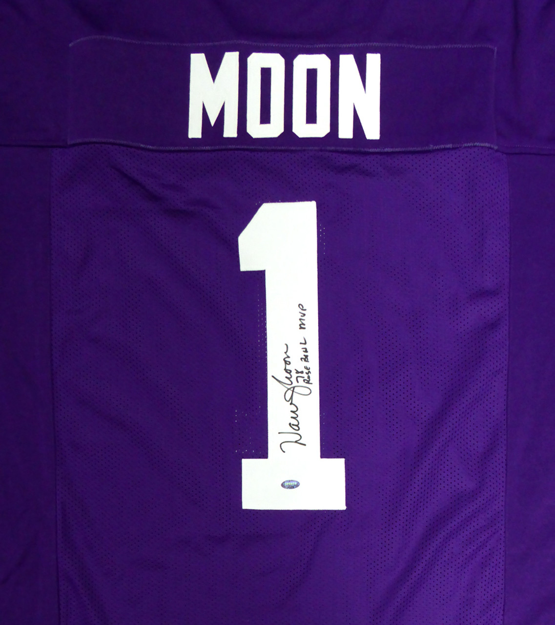 Warren Moon Autographed Jersey - Washington Huskies Purple Custom 78 Rose  Bowl MVP MCS Holo