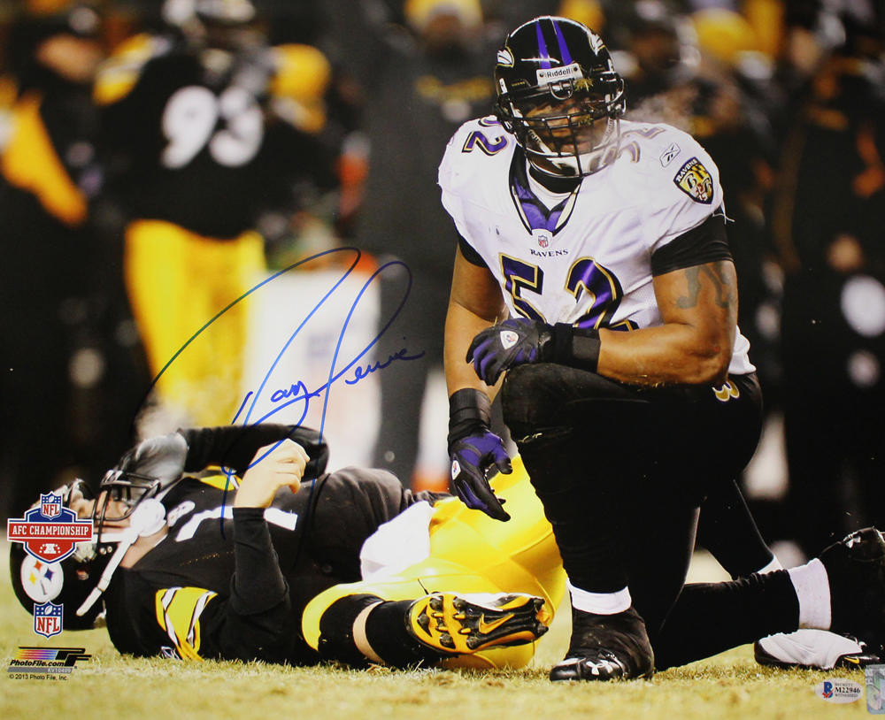 ray lewis autographed football