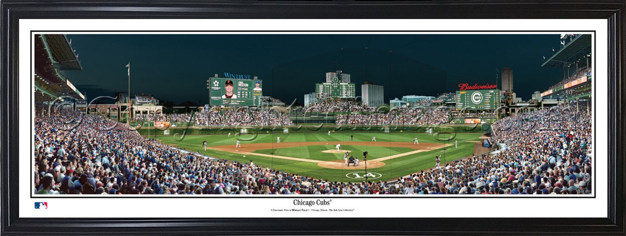 Chicago Cubs Wrigley Field Panorama - Night Game