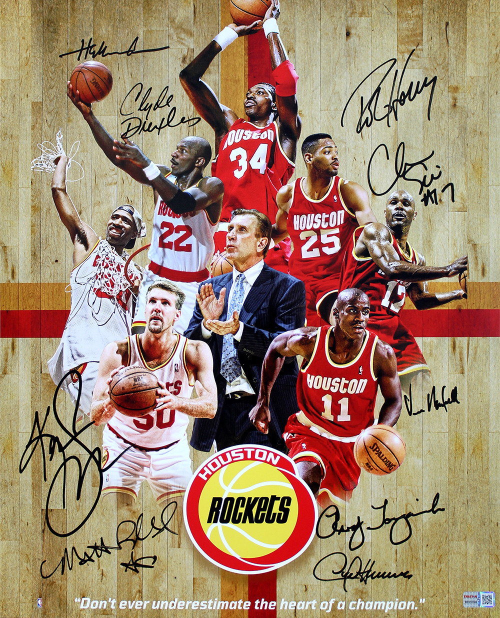 Houston Rockets Team Signed Photo 94 95 Houston Rockets Championship Teams