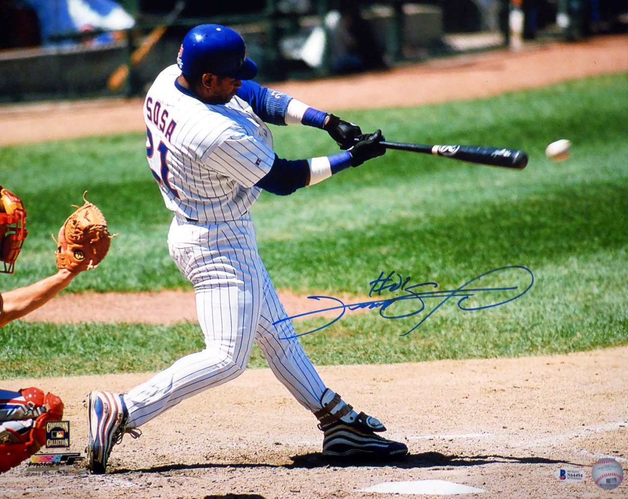 Sammy Sosa Signed 16 X 20 Chicago Cubs Photo With Matching 