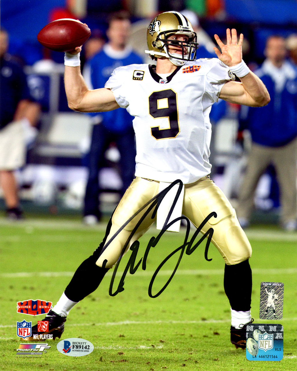 drew brees autographed football