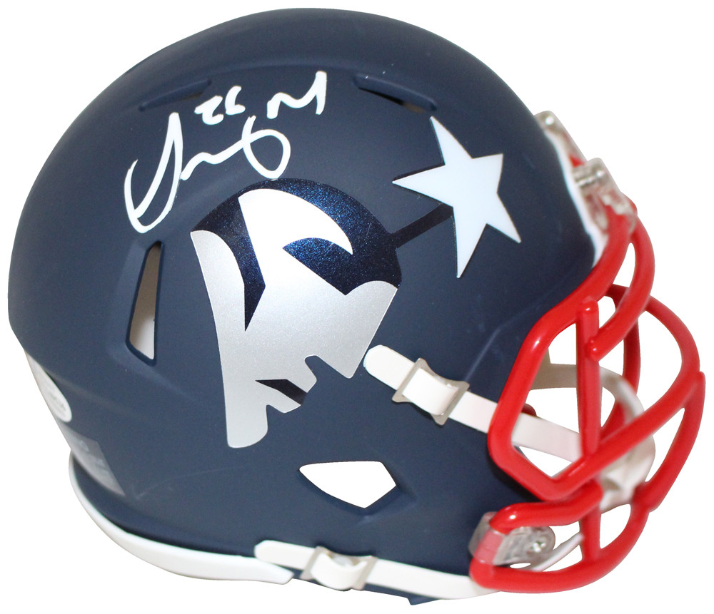 Sony Michel Autographed Mini Helmet New England Patriots Amp Bas