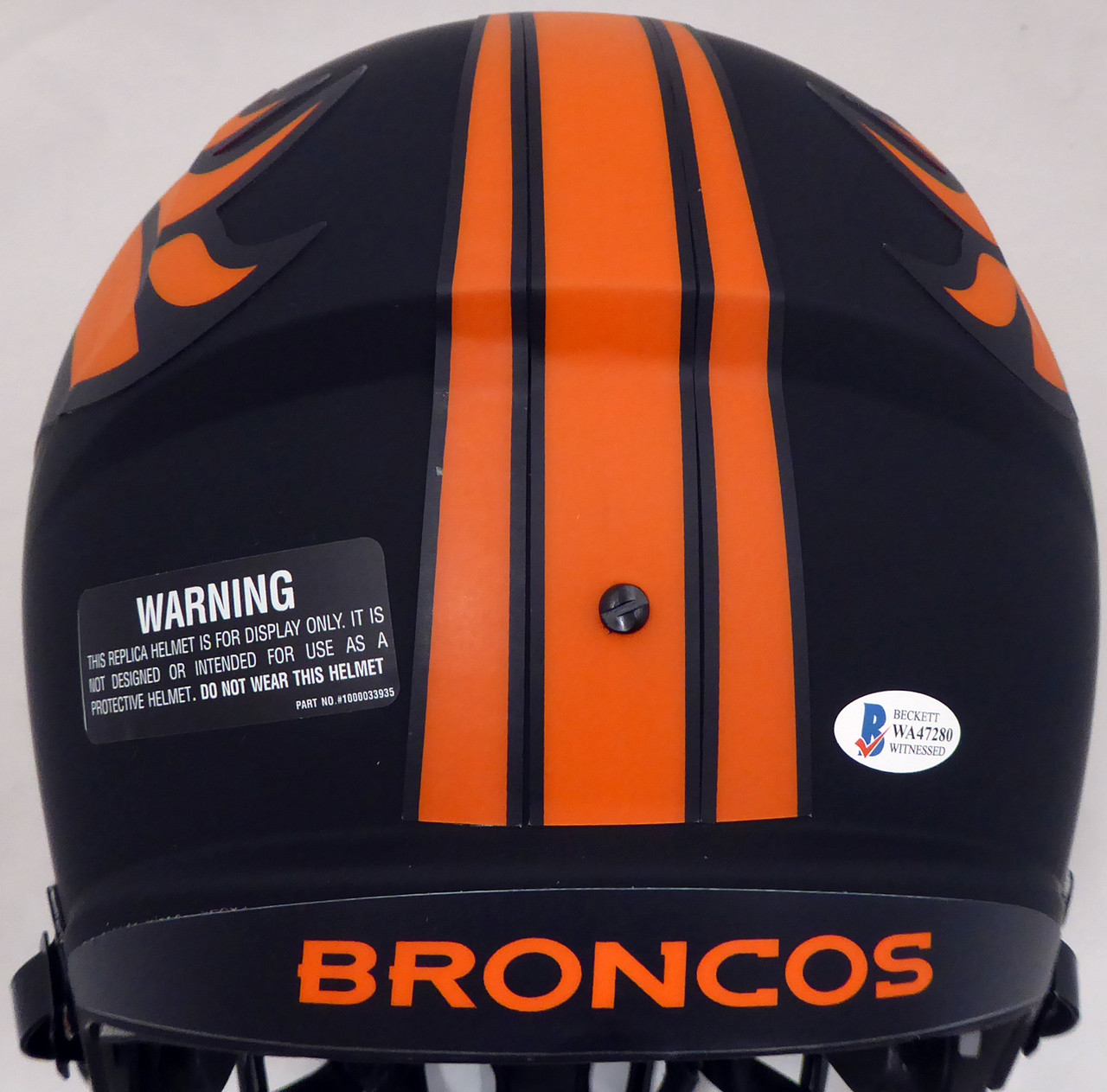 Steve Atwater Autographed Helmet - Denver Broncos Eclipse Black Riddell  Replica Speed Beckett BAS