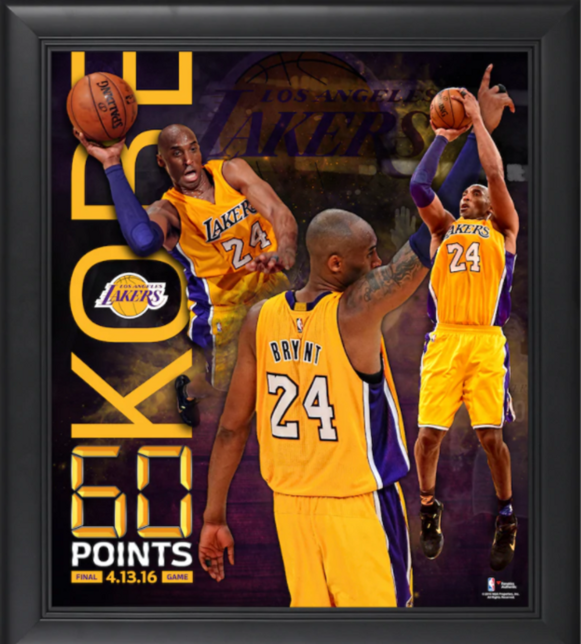 Los Angeles Lakers Black Framed Team Logo Jersey Display Case
