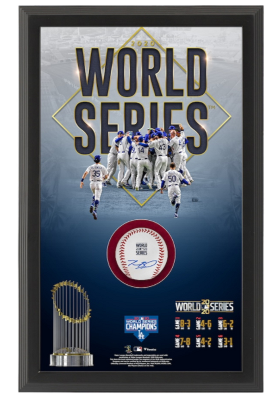 Mookie Betts LA Dodgers Autographed 2020 MLB World Series Champions Nike  Replica World Series Logo Blue Jersey