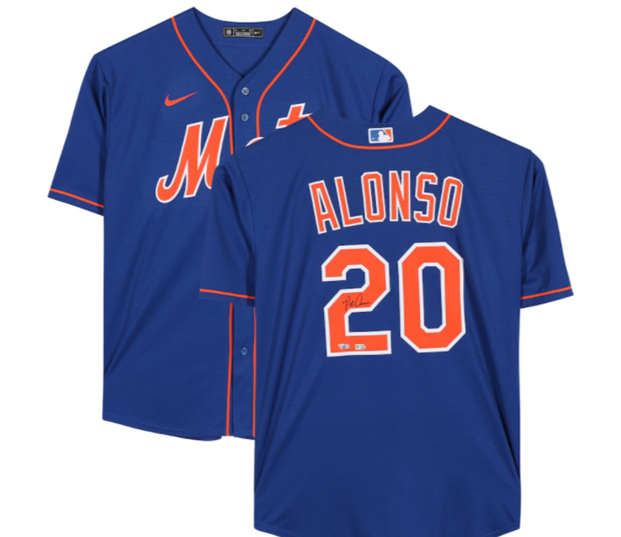 Pete Alonso Mets Autographed Blue Nike Replica Jersey