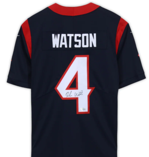 Unsigned Custom Sewn Deshaun Watson Houston Texans Blue Jersey - Adult M To 2XL
