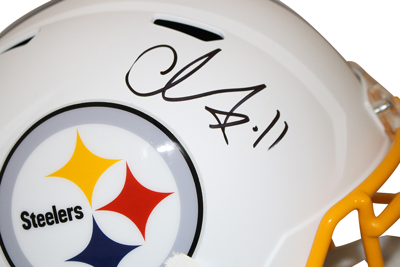 Shop Chase Claypool Autographed Pittsburgh Steelers White Helmet Full Size  BAS at Nikco Sports