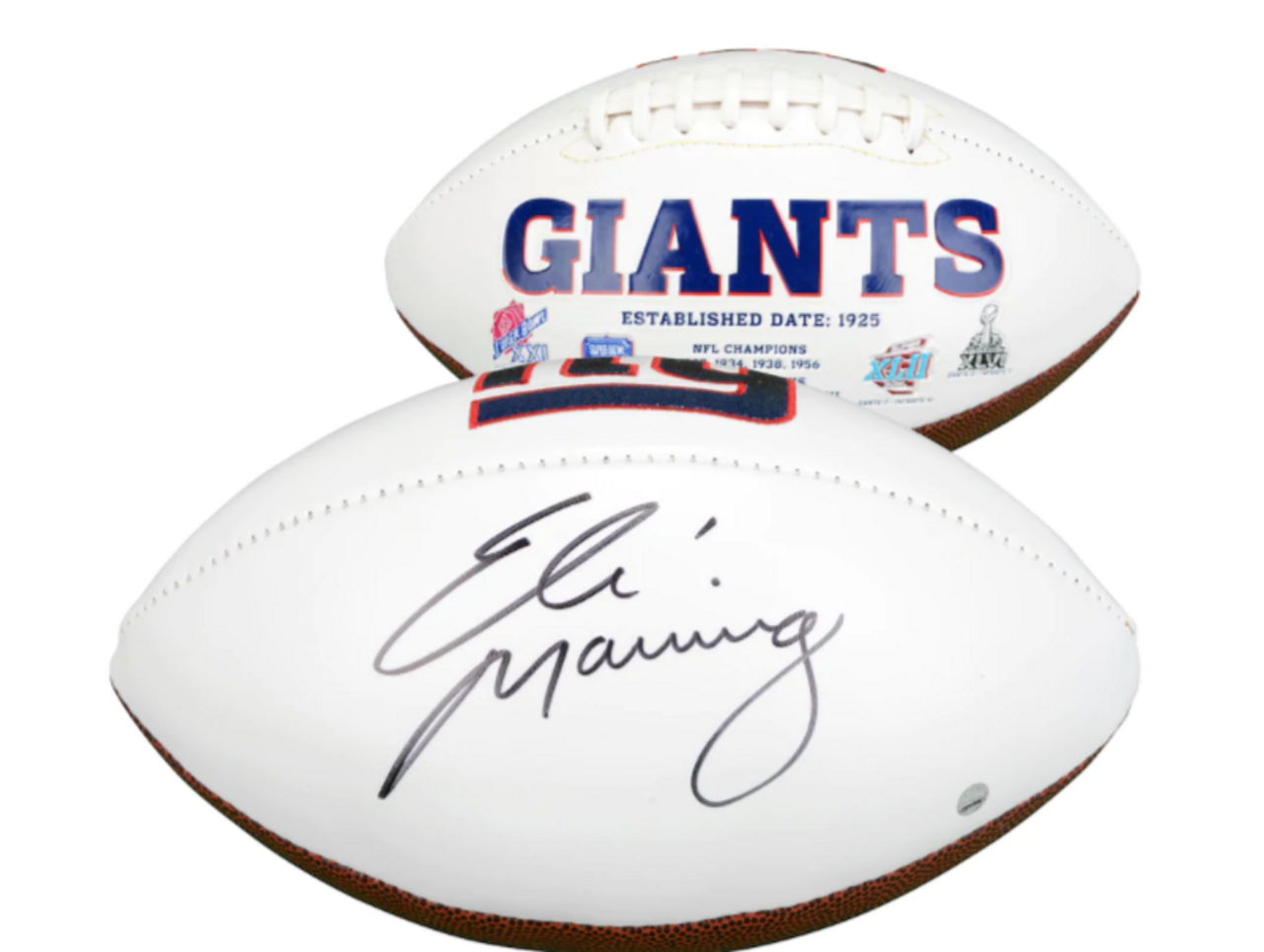 Buy Eli Manning New York Giants Signed White Panel NFL Football