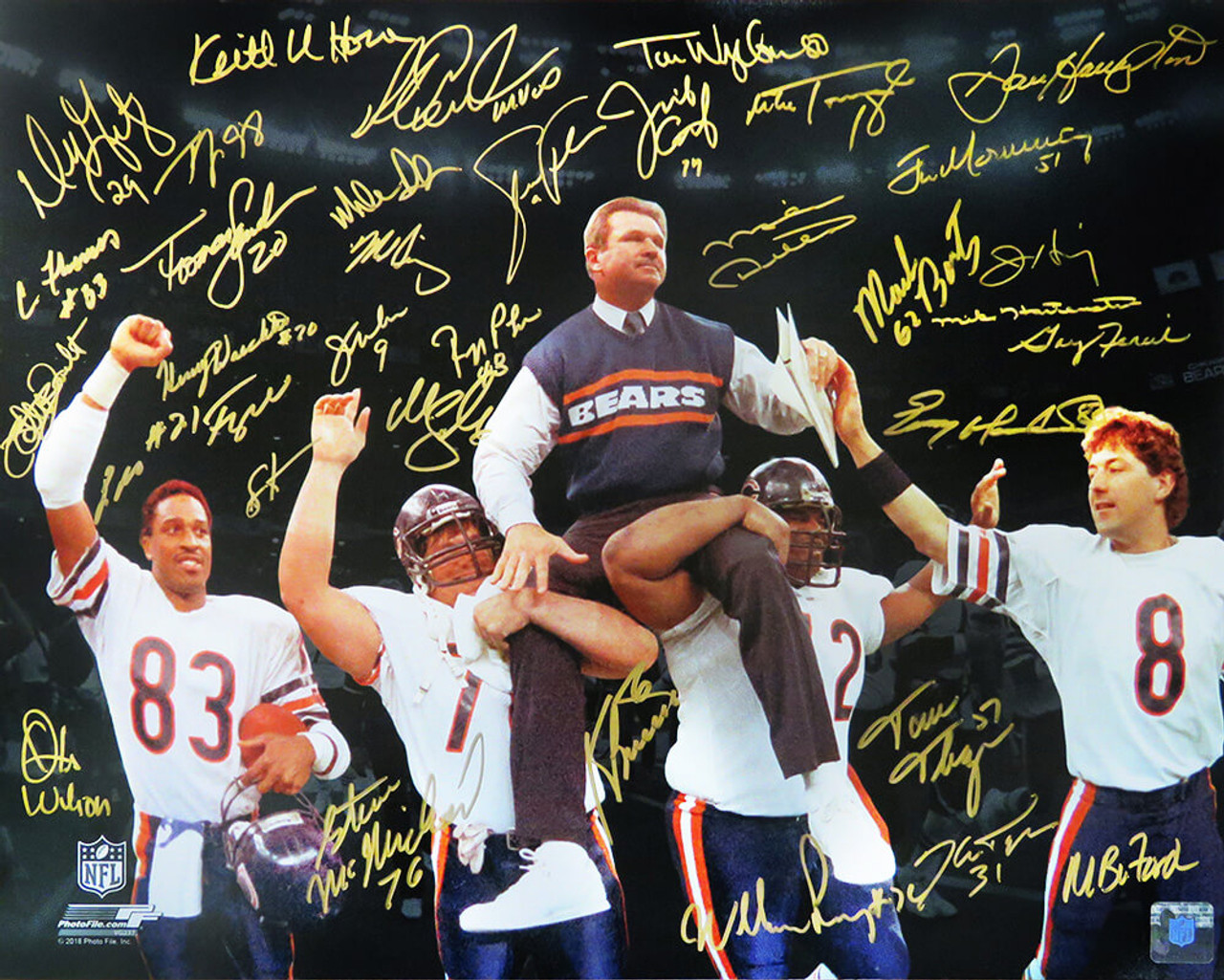 Shop 1985 Chicago Bears Team Signed Super Bowl XX Ditka Carried