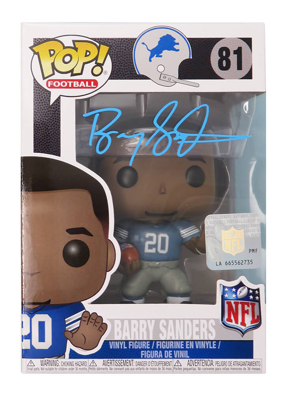 Barry Sanders Detroit Lions Autographed NFL Legends Funko Pop Doll #81