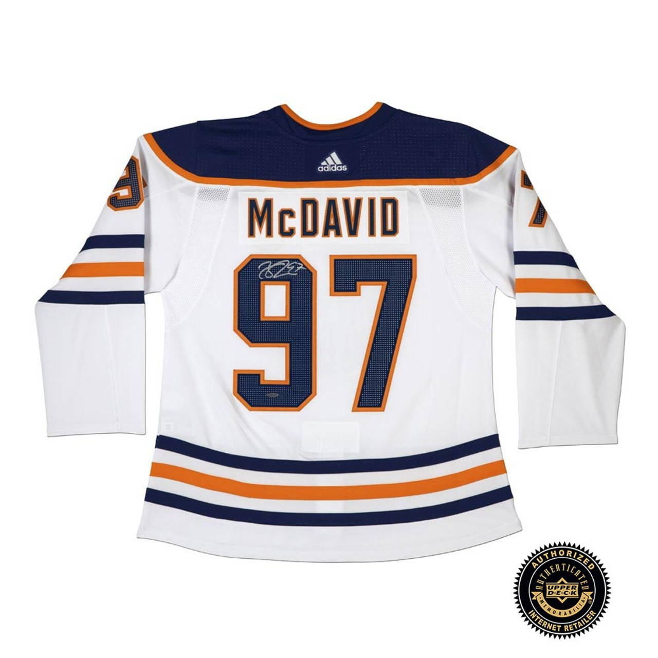 Upper Deck Connor McDavid Autographed Authentic Edmonton Oilers Adidas White Jersey | by Nikco Sports