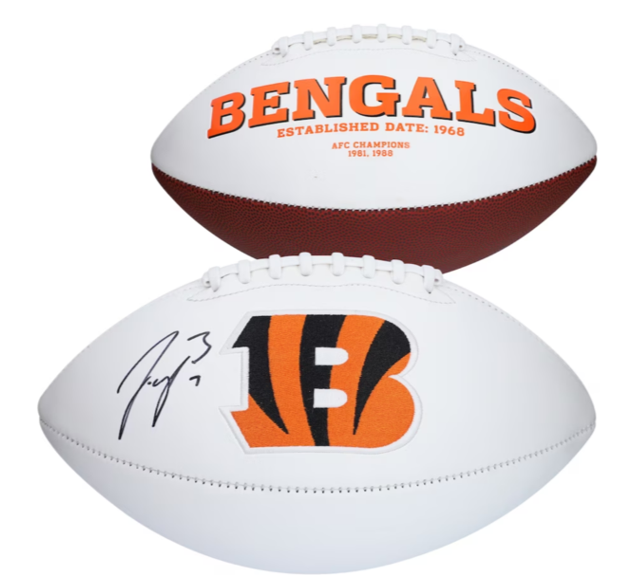 Joe Burrow Cincinnati Bengals Signed White Panel Football