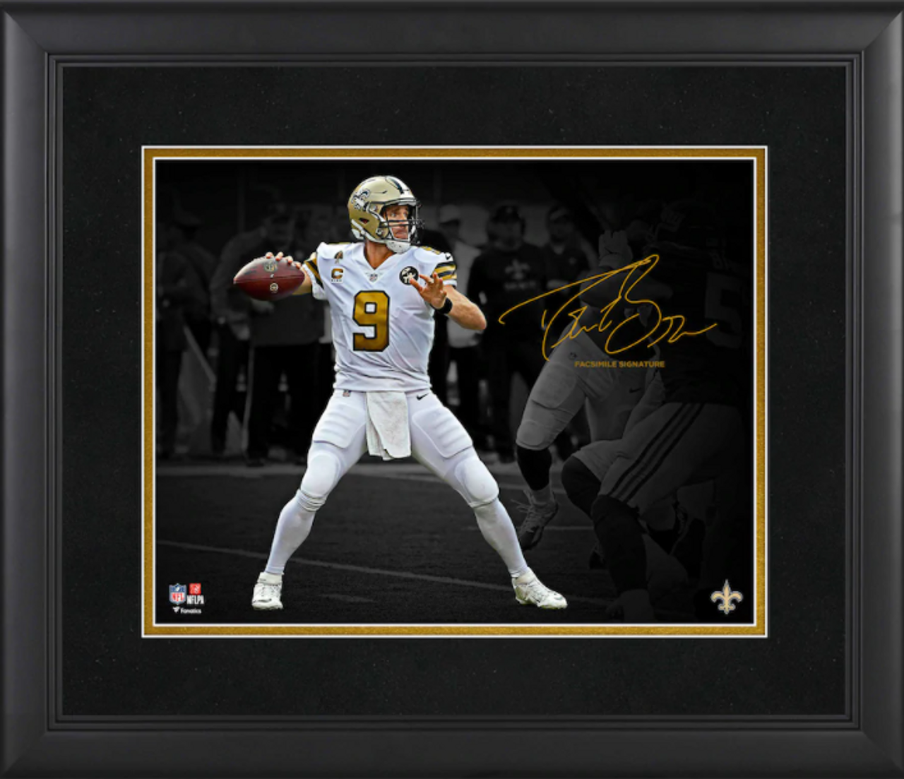 Drew Brees New Orleans Saints Framed Signed White Limited Jersey