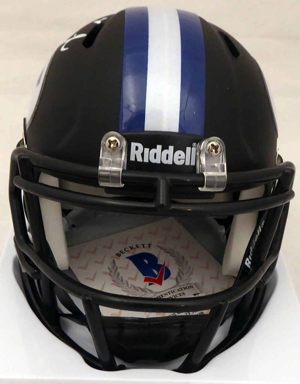 NCAA NFL BYU 直筆サイン Riddell ミニヘルメット ホログラム Shop Zach Wilson BYU Cougars Signed Matte Black Speed Mini Helmet