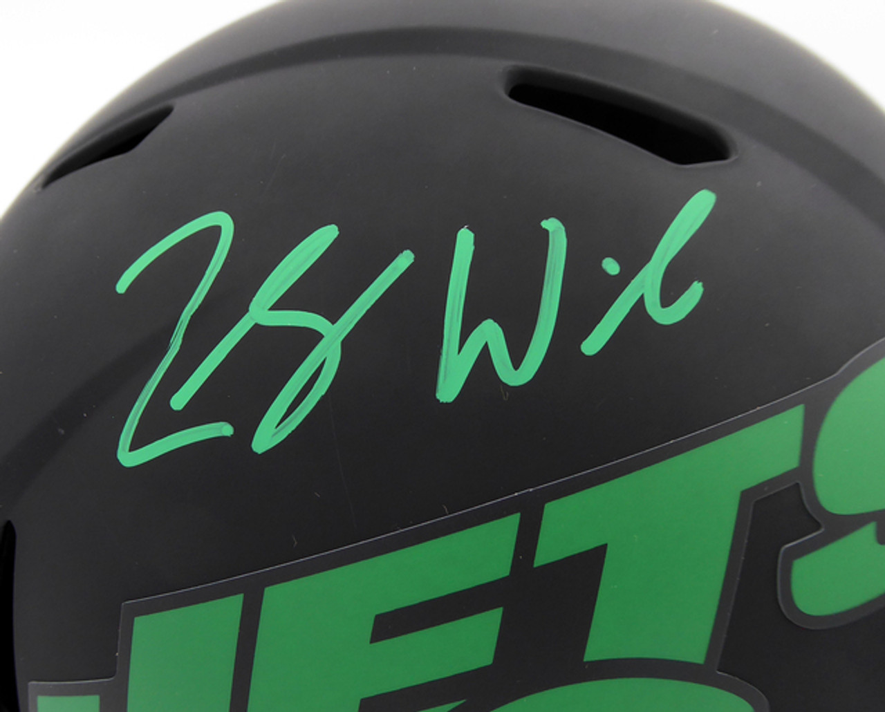 Shop Zach Wilson New York Jets Signed Eclipse Black Full Size Replica Speed  Helmet
