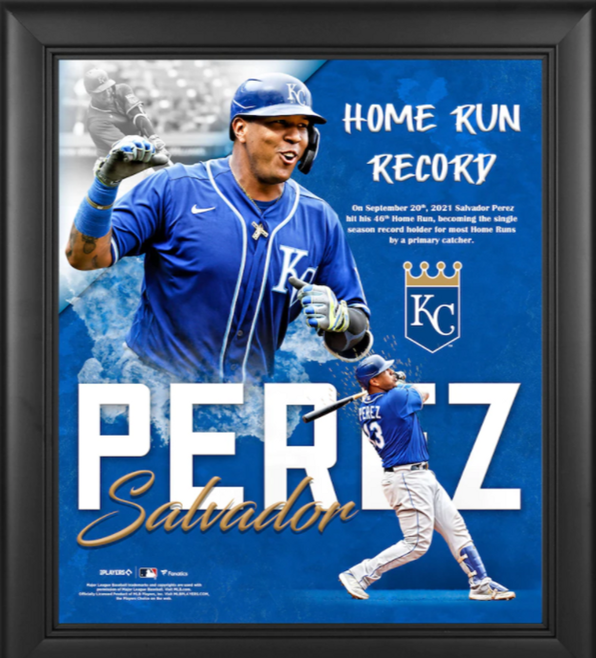 Autographed/Signed Salvador Perez Kansas City Blue Baseball Jersey