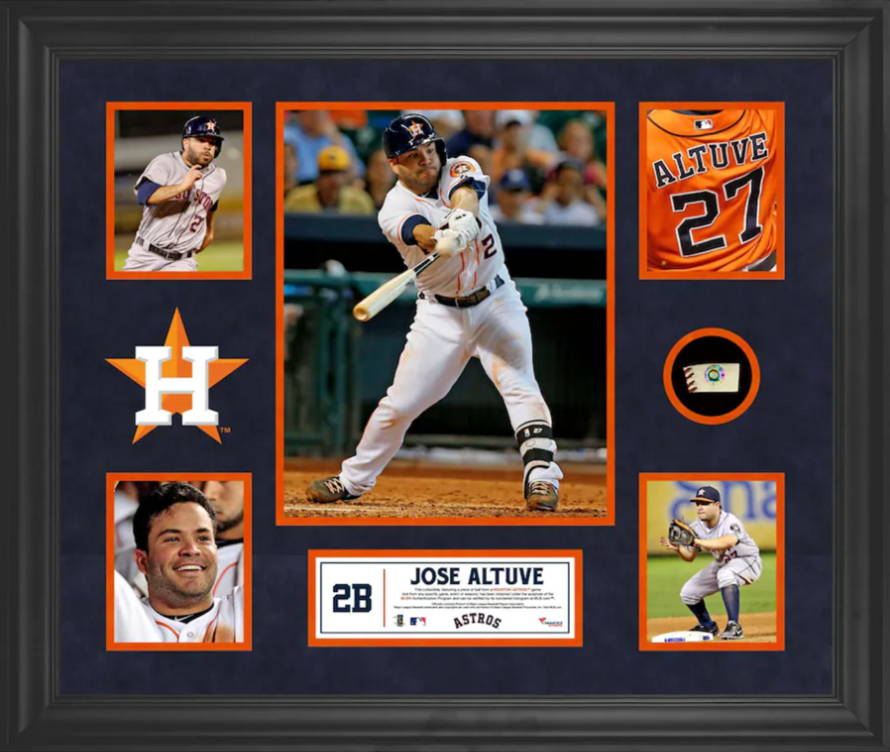 Jose Altuve Autographed and Framed White Astros Jersey