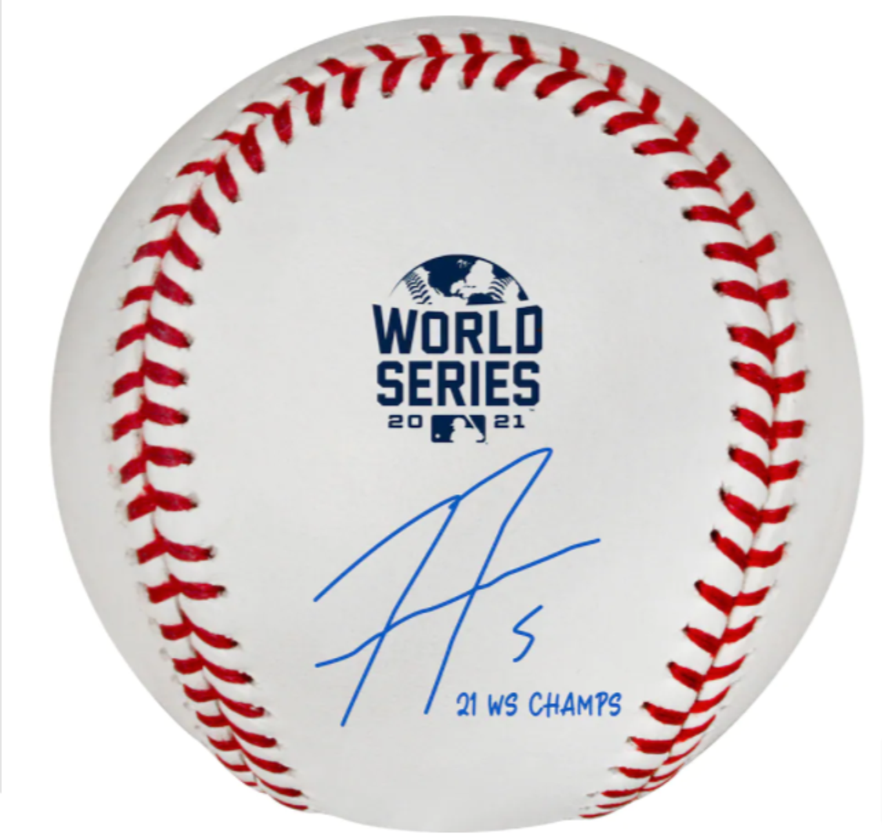 Freddie Freeman Autographed 2021 World Series Baseball Atlanta Braves  Beckett BAS QR Stock #201176
