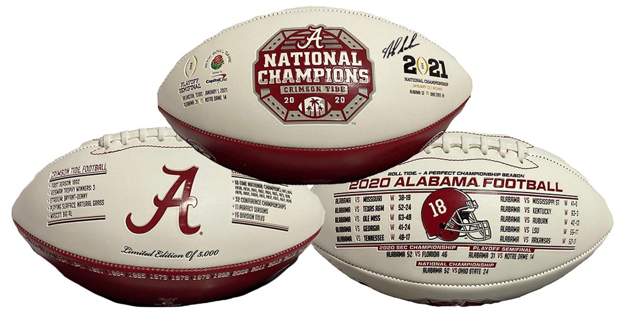 nick saban autographed football