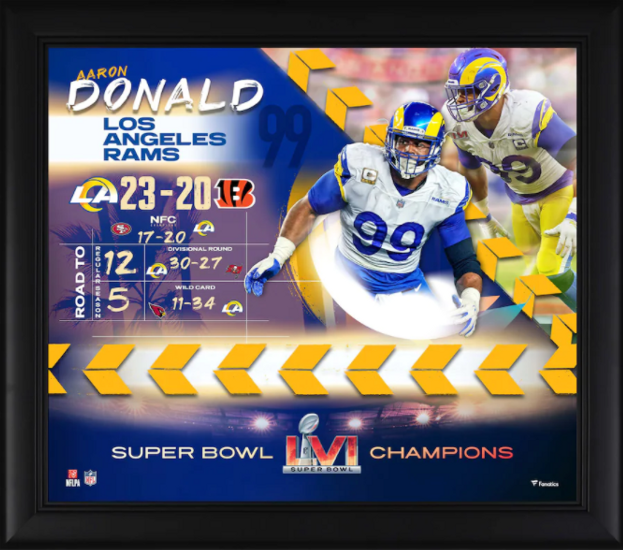 Shop Aaron Donald Los Angeles Rams Super Bowl LVI Champions Framed