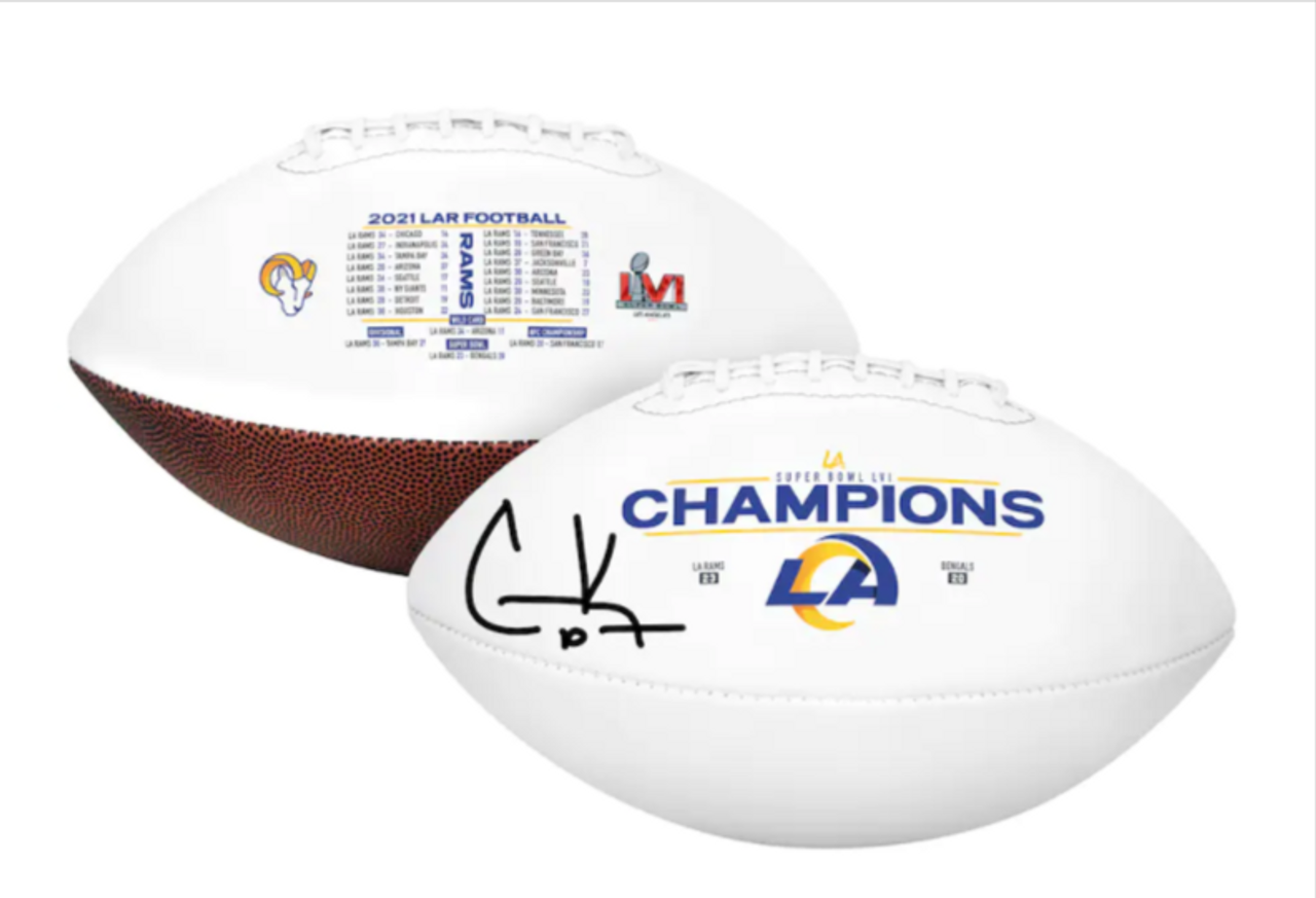 Cooper Kupp Los Angeles Rams Signed Super Bowl LVI Champions White Panel  Football