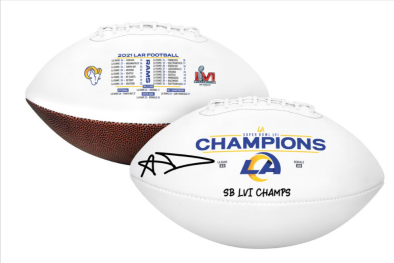 Shop Aaron Donald Los Angeles Rams Super Bowl LVI Champions Signed Riddell  Speed Replica Helmet with SB LVI Champs Inscription