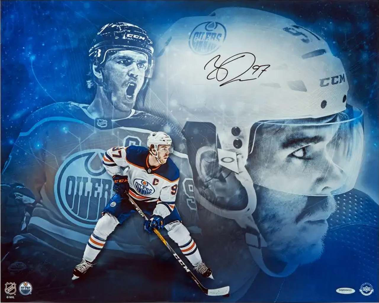 Connor McDavid Edmonton Oilers Signed ?ǣMindset?ǥ Metallic 20 x 16 Photo