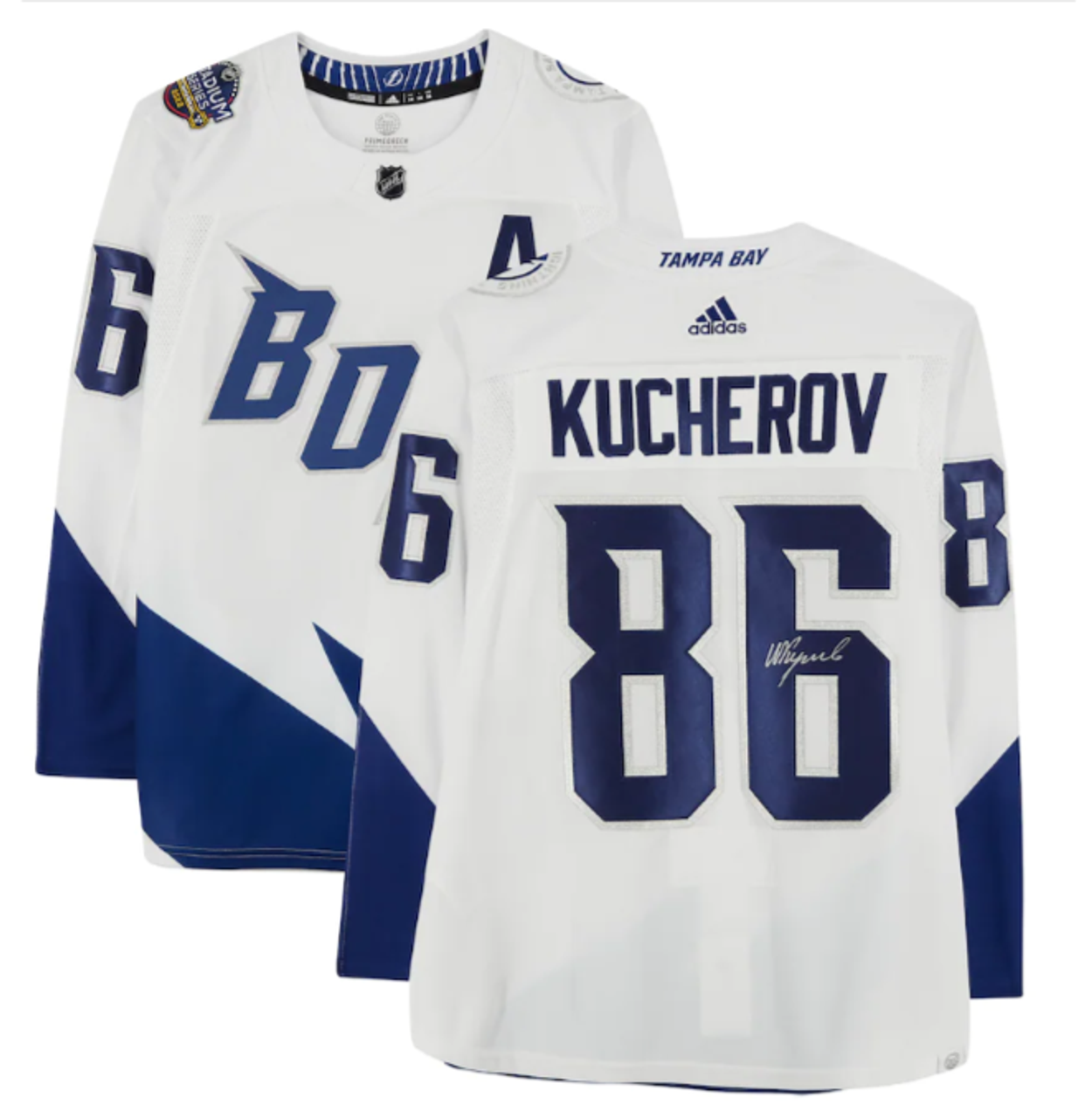 Adidas Tampa Bay Lightning No98 Mikhail Sergachev White Road Authentic Youth 2020 Stanley Cup Champions Stitched NHL Jersey