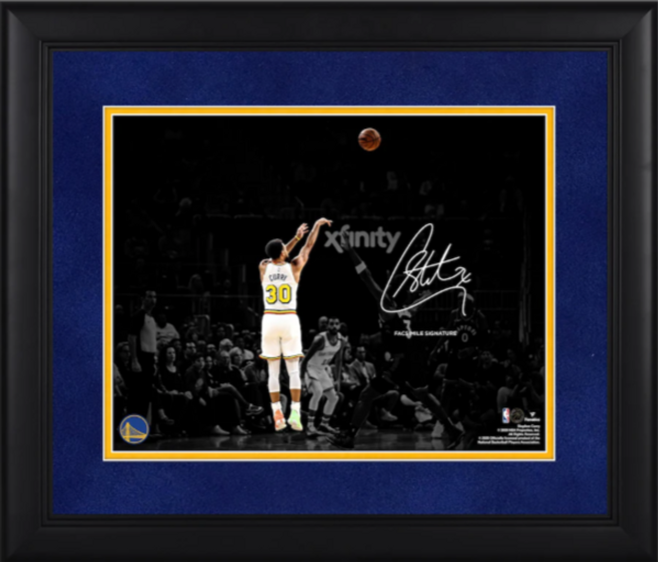 Steph Curry with 3-Point Record Jerseys Golden State Warriors 8 x 10  Framed Basketball Photo