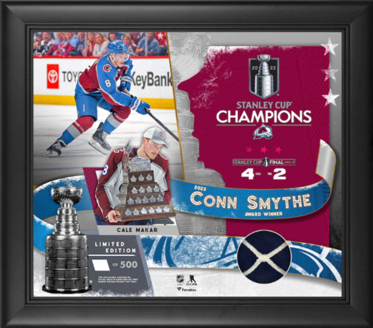 Cale Makar Colorado Avalanche 2022 Stanley Cup Champions Framed 15' x 17' Conn Smythe Collage with A Piece of Game-Used Net from The Final - Limited