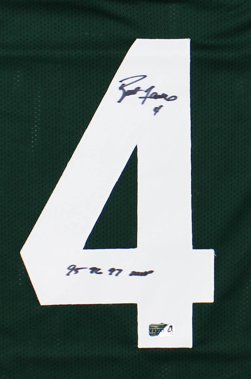 Shop Brett Favre Green Bay Packers Signed Custom Green Jersey Inscription  “SB XXXI Champs”