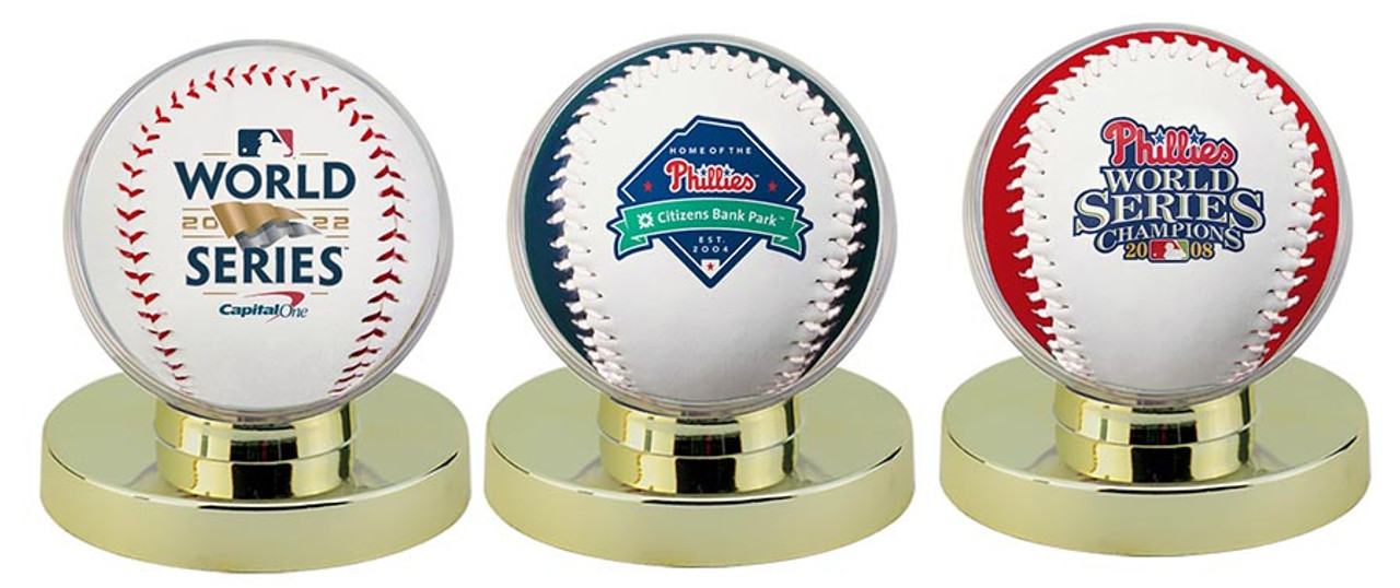 Shop Philadelphia Phillies 2022 World Series Appearance 3 Ball Set in Gold  Base Cases at Nikco SPorts