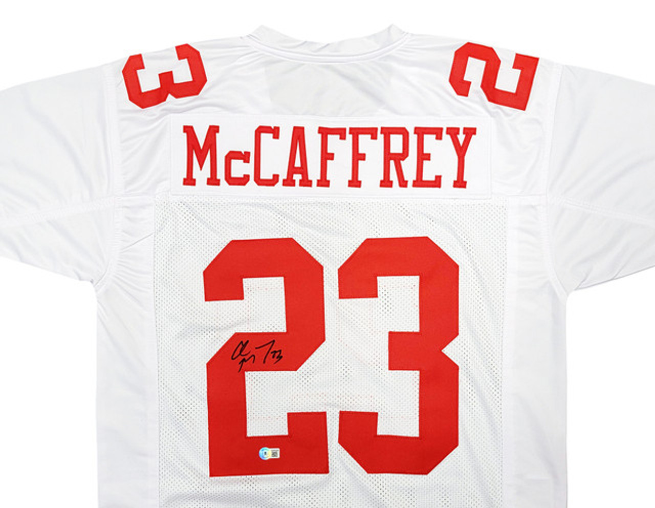 Christian McCaffrey San Francisco 49ers Autographed Red Custom Jersey –