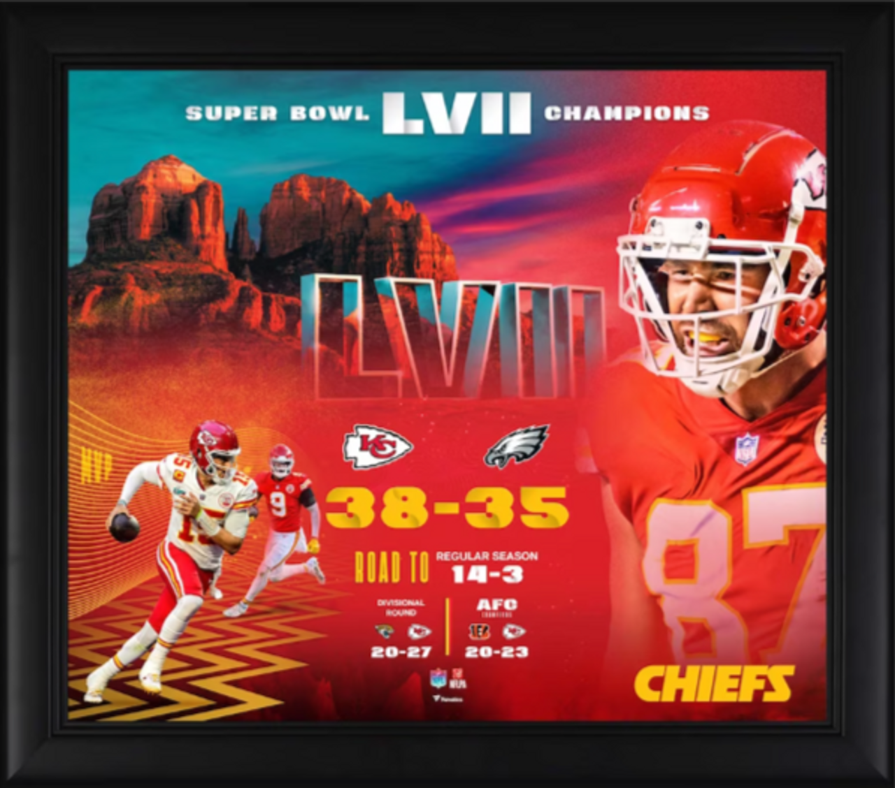 Buy Kansas City Chiefs Framed SB LVII Champions Road to the Super Bowl  Collage at Nikco Sports