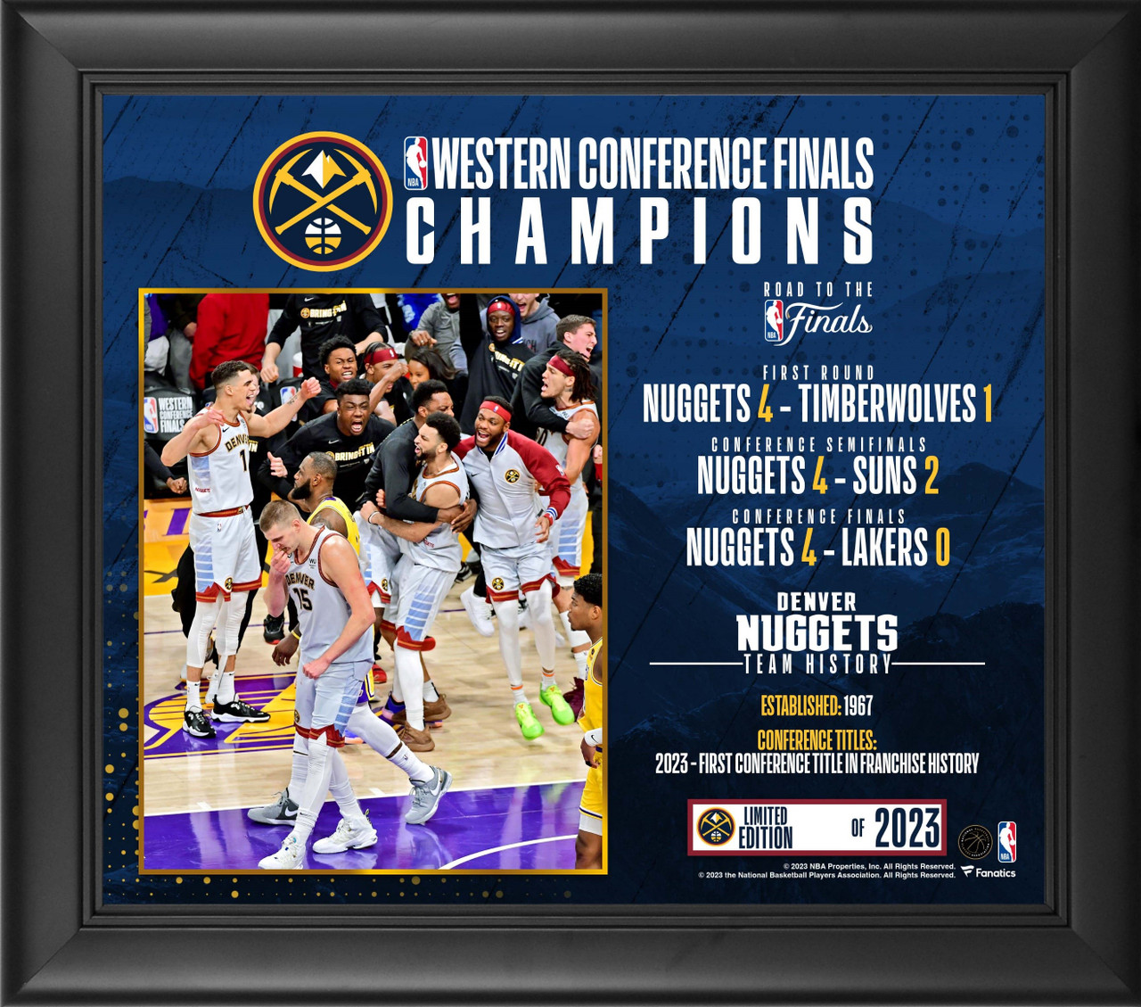 2023 Nuggets NBA Champs Ticket Photo Frame